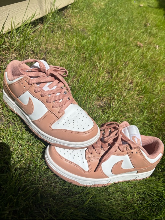 Nike Shoes - Women's Pink and White Low-Top Sneakers Size 6.5
